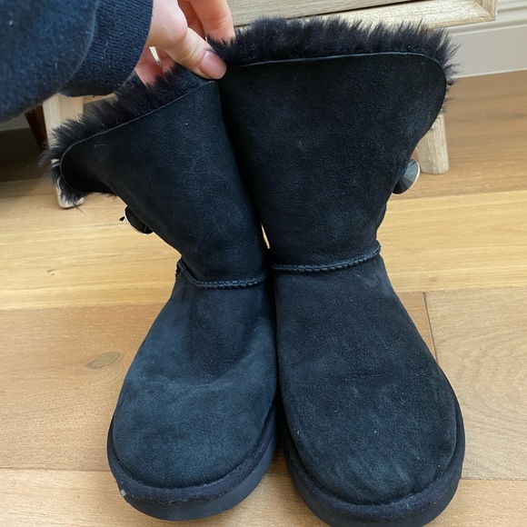 black ugg boots with diamond button